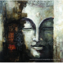 Handmade Buddhas pintura a óleo sobre tela para decoração de parede (BU-021)